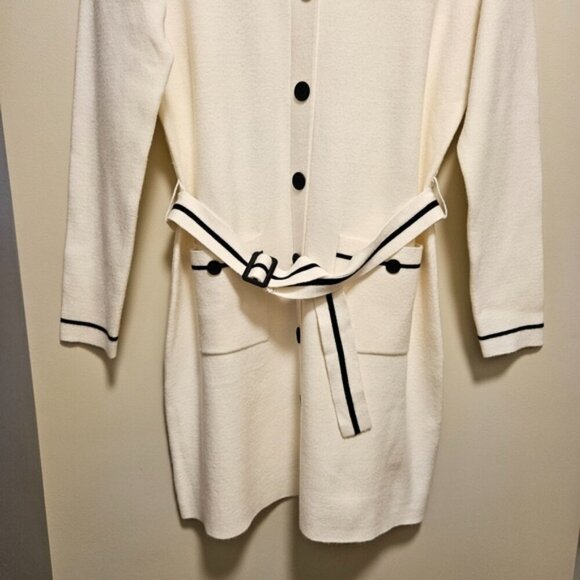 Nicole Miller New York Women's Button Front Belted Mini Sweater Dress Size M. - Picture 8 of 15